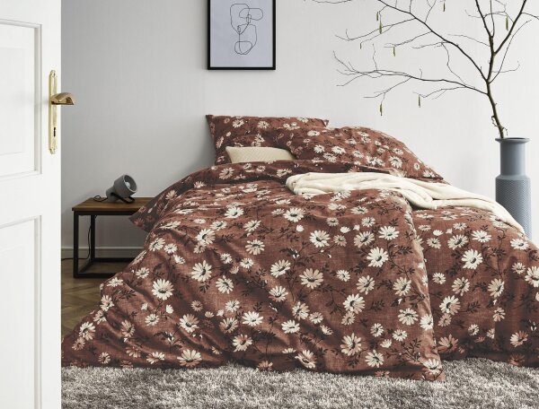 Irisette Edel-Feinbiber Bettwäsche Set Koala 8416 rot 140 x 200 cm + 1 x Kissenbezug 90 x 70 cm