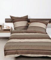 Janine Mako-Satin Bettwäsche 2 teilig 155 cm x 220 cm  moments 98085-007-512 caramel walnuss