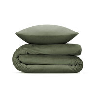 Zo!Home  Velluto Bettwäsche 135 Racing Green Uni Racing-Green 1 Bettbezug 135x200cm + 1 Kissenbezug 80x80cm