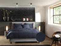 Zo!Home  Velluto a Coste Bettwäsche 155 Night Blue Uni Night-Blue 1 Bettbezug 155x220cm + 1 Kissenbezug 80x80cm