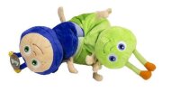 Wende Kuscheltier Wende Plüschtier 30 cm für Schmetterling Raupe blau grün für Mädchen, Jungen & Babys – Flauschiges Stofftier zum Spielen