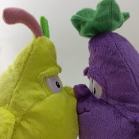 Kuscheltier Plüschtier Goodness Gang Kissen Gemüsekorb, Speise Obst Zubehör für Kaufladen und Kinderküche für Mädchen, Jungen & Babys – Flauschiges Stofftier zum Spielen Aubergine