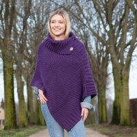 Knit Factory Nicky Poncho One Size Glatt Dunkelblau