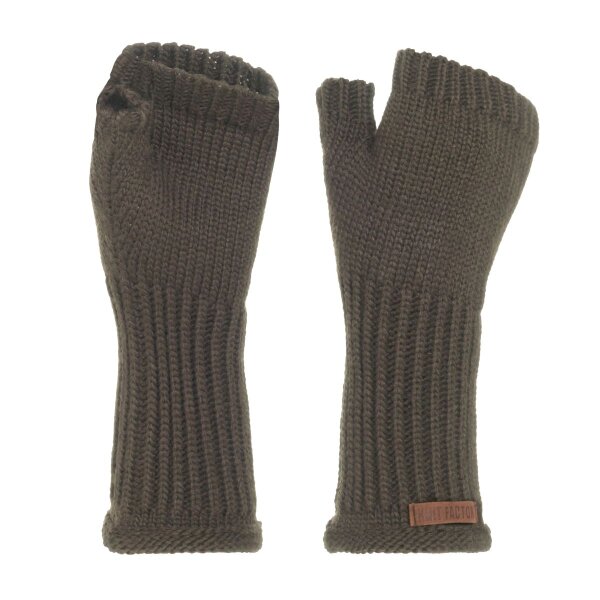 Knit Factory Cleo Handschuhe One Size Glatt Braun