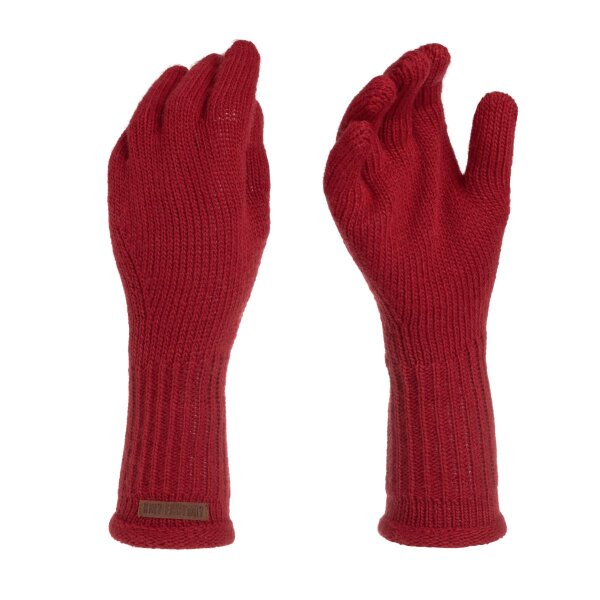 Knit Factory Lana Handschuhe One Size Glatt Rot