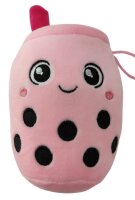 Bubble Tea Plüschtier Boba Kuscheltier Plüschpuppen Weiche Kuscheltier Tee Weiche Puppe Teetasse Kissen Kinderspielzeug (Rosa-runde Augen, 15 cm)