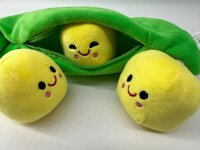 PEA Stuffed Pflanze 25 cm Puppe Kawaii für Kinder Jungen Mädchen Geschenk PEA Shaped Kissen Toy Nette Kinder Baby-Plüsch-Spielzeug Erbse grün