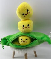 PEA Stuffed Pflanze 25 cm Puppe Kawaii für Kinder Jungen Mädchen Geschenk PEA Shaped Kissen Toy Nette Kinder Baby-Plüsch-Spielzeug Erbse grün