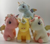 Kuscheltier Plüschtier XXL Plüsch Einhorn Unicorn aus niciweichem Stoff für Mädchen, Jungen & Babys – Flauschiges Stofftier zum Spielen (Einhorn Drache sitzend 25 cm Rosa)