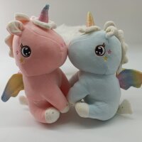 Kuscheltier Plüschtier XXL Plüsch Einhorn Unicorn aus niciweichem Stoff für Mädchen, Jungen & Babys – Flauschiges Stofftier zum Spielen (Einhorn Drache sitzend 25 cm Rosa)