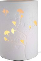 Gilde Porzellan Lampe Ellipse Ginkgo (BxHxL) 18 cm x 28...