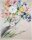 Gilde Bild Frau mit Blumenhut (BxHxL) 80 cm x 100 cm x 3 cm creme grau bunte Blumen auf Leinwand