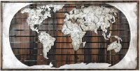 Gilde Metall Bild Erde auf Holz (BxHxL) 120 cm x 60 cm x...