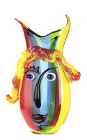 Gilde Glasart Design-Vase Rainbow (BxHxL) 23 cm x 37 cm x 10 cm farbig mundgeblasen duchgefärbt-Gesicht