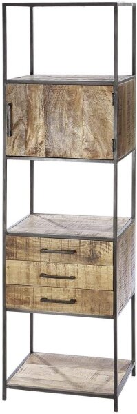 Gilde Holz Bücherregal Camara (BxHxL) 50 cm x 180 cm x 40 cm Mangoholz