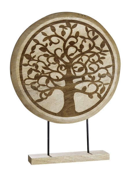 Gilde Holz Standrelief Lebensbaum (BxHxL) 37 cm x 50 cm x 8 cm Mangoholz