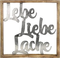 Gilde Holz Rahm.XXL Lebe,Liebe,Lache (BxHxL) 60 cm x 60...
