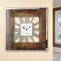 Gilde Holz Uhr London (BxHxL) 60 cm x 60 cm silberfarben...