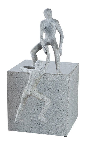 Gilde Creasto Skulptur helfende Hand (BxHxL) 26 cm x 52 cm x 26 cm auf Beton-Würfel betongrau