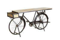 Gilde Metall Fahrrad Theke (BxHxL) 183 cm x 93 cm x 45 cm Mangoholz schwarzes Metall