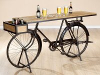 Gilde Metall Fahrrad Theke (BxHxL) 183 cm x 93 cm x 45 cm Mangoholz schwarzes Metall