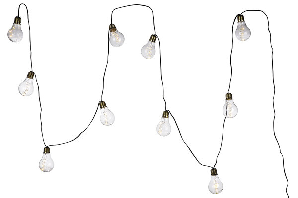 Gilde Deko 10x3-LED Licht.Kette Birne (BxHxL) 270 cm x 10 cm 10 Klarglasbirnen je 3 LEDs indoor IP20 ? 6 cm