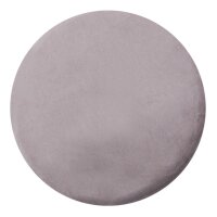 Soma Samt Hocker 2. Wahl Sitzhocker Samt Pouf Ø 32 H 38 cm Sitzpouf Velour mit Füßen rose Eisen gold light grey - hellgrau