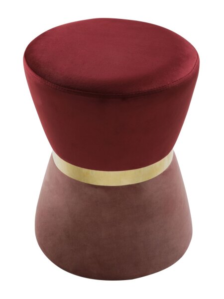 Soma Sitzhocker tailliert 2. Wahl Ø 32 H 42 cm Samthocker Samt Pouf Sitzpouf Velour Hocker bis 150 kg bel zartllila - rose