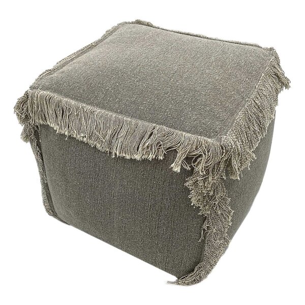 Soma Bodenkissen 2. Wahl Sitzhocker Sitzpouf 40x40 cm Sitzwürfel Sitzpuff Fußhocker Stonewashed hellgrau