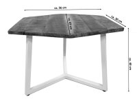 Soma Beistelltisch 56 x 47 cm nachhaltig Wohnzimmer Tisch Couchtisch Nizza Metall-Gestell schwarz - weiß altsilber - weiß gekälkt