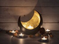 Soma Teelichthalter Kerzenhalter Kerzenständer Moon Sichelform schwarz matt innen vergoldet