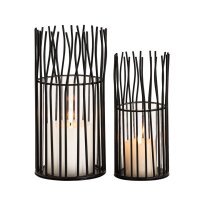 Soma Windlicht 8-teilig Set 2 x 4 VE Kerzenhalter Teelichthalter Loft schwarz o. silber Kerzenständer schwarz matt