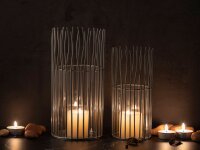 Soma Windlicht 8-teilig Set 2 x 4 VE Kerzenhalter Teelichthalter Loft schwarz o. silber Kerzenständer silber