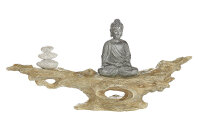 Gilde Poly Buddha auf Baumstamm VE 2 (BxHxL) 30 cm x 14,5...