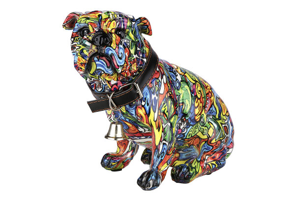 Gilde Poly Bulldogge "PopArt"sitzend VE 2 (BxHxL) 20 cm x 17 cm x 11 cm Graffiti Multicolore Sie kaufen hier immer ein Set von 2 gleichen Artikeln.