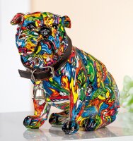 Gilde Poly Bulldogge "PopArt"sitzend VE 2 (BxHxL) 20 cm x 17 cm x 11 cm Graffiti Multicolore Sie kaufen hier immer ein Set von 2 gleichen Artikeln.