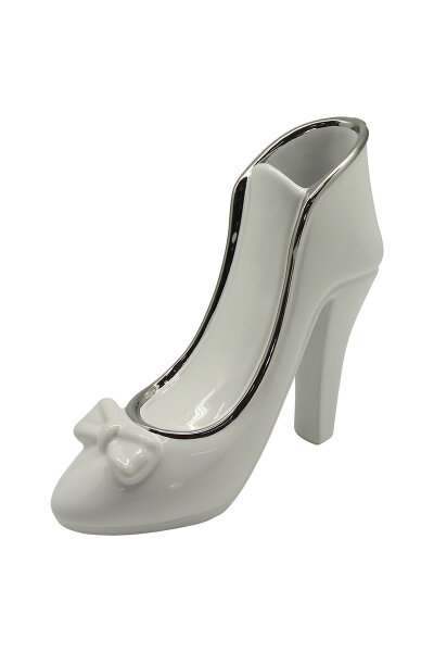 Gilde Keramik High Heel "Milano" VE 2 (BxHxL) 21,5 cm x 20 cm x 8 cm weiss/silber Sie kaufen hier immer ein Set von 2 gleichen Artikeln.