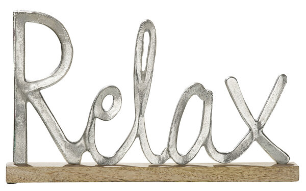 Gilde Alu "Relax" auf Holzbase VE 2 (BxHxL) 5 cm x 25 cm x 43 cm silb.,Mangoholz, Sie kaufen hier immer ein Set von 2 gleichen Artikeln.