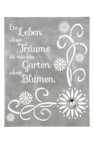 Gilde Metall Relief Weisheit "Träume" VE 2 (BxHxL) 55 cm x 70 cm x 3 cm antik silber, "Ein Leben ohne Träume ist.. Sie kaufen hier immer ein Set von 2 gleichen Artikeln.