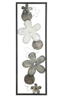 Gilde Metall Wandrelief "Flowers" VE 2 (BxHxL) 120 cm x 40 cm x 2 cm ant.silber/ ant.bronze/ weiss/ schwarz Sie kaufen hier immer ein Set von 2 gleichen Artikeln.