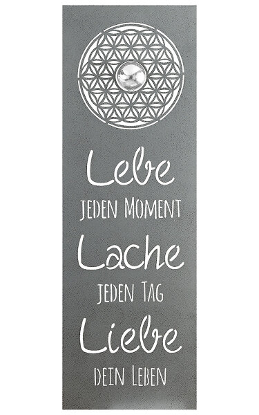 Gilde Metall Relief Weish."Lebensblume" VE 2 (BxHxL) 30 cm x 90 cm x 3 cm antik grau, "Lebe jeden Moment lache jeden Sie kaufen hier immer ein Set von 2 gleichen Artikeln.