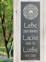 Gilde Metall Relief Weish."Lebensblume" VE 2 (BxHxL) 30 cm x 90 cm x 3 cm antik grau, "Lebe jeden Moment lache jeden Sie kaufen hier immer ein Set von 2 gleichen Artikeln.