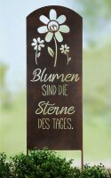 Gilde Metall Stecker "Blumen" VE 2 (BxHxL) 35 cm x 90 cm x  cm dunkelbraun, "Blumen sind die Sterne des.. Sie kaufen hier immer ein Set von 2 gleichen Artikeln.