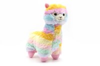 Alpaka Regenbogen Plüsch-Tier 43 cm groß niedliches weiches Kuschel-Tier Lama Rainbow Spielzeug bunt Baby Valentinstag Geburtstag Weihnachten Hochzeitstag Geschenkideen (Alpaka 43 cm)