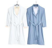 Walra Bademantel Soft Jersey Robe Blau / Weiß - S/M cm