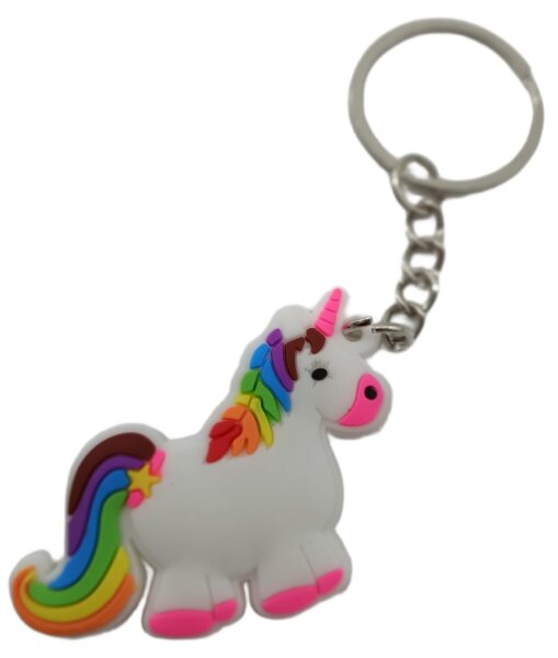 Schlüsselanhänger Mini Einhorn Unicorn Anhänger Geschenk Cartoon Schlüsselanhänger Silikon Schlüsselanhänger für Handyhülle Charme Rucksack Geschenk für Jungen und Mädche