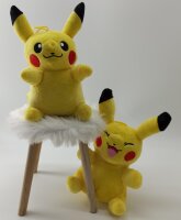 Pokemon Kuscheltier Pokemon Pikachu Plüschtier XXL 25 cm Stofftier Anime Kawaii Plush Stofftier Cute Plushie Halloween Weihnachten Geschenke für Kinder (Pikachu Augen zu)