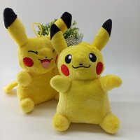 Pokemon Kuscheltier Pokemon Pikachu Plüschtier XXL 25 cm Stofftier Anime Kawaii Plush Stofftier Cute Plushie Halloween Weihnachten Geschenke für Kinder (Pikachu Augen zu)