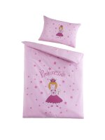 Optidream Renforcé Baby Bettwäsche 100 x 135 cm Bettbezug  Kopfkissenbezug 40 x 60 cm Prinzessin Rosa