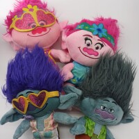 Trolls Plüsch Kuscheltier XXL 29 cm Brille grau grün Trolls Plüschtier Anime Kawaii Plush Stofftier Cute Plushies Plüschtiere Plushie Halloween Weihnachten Geschenke für Kinder